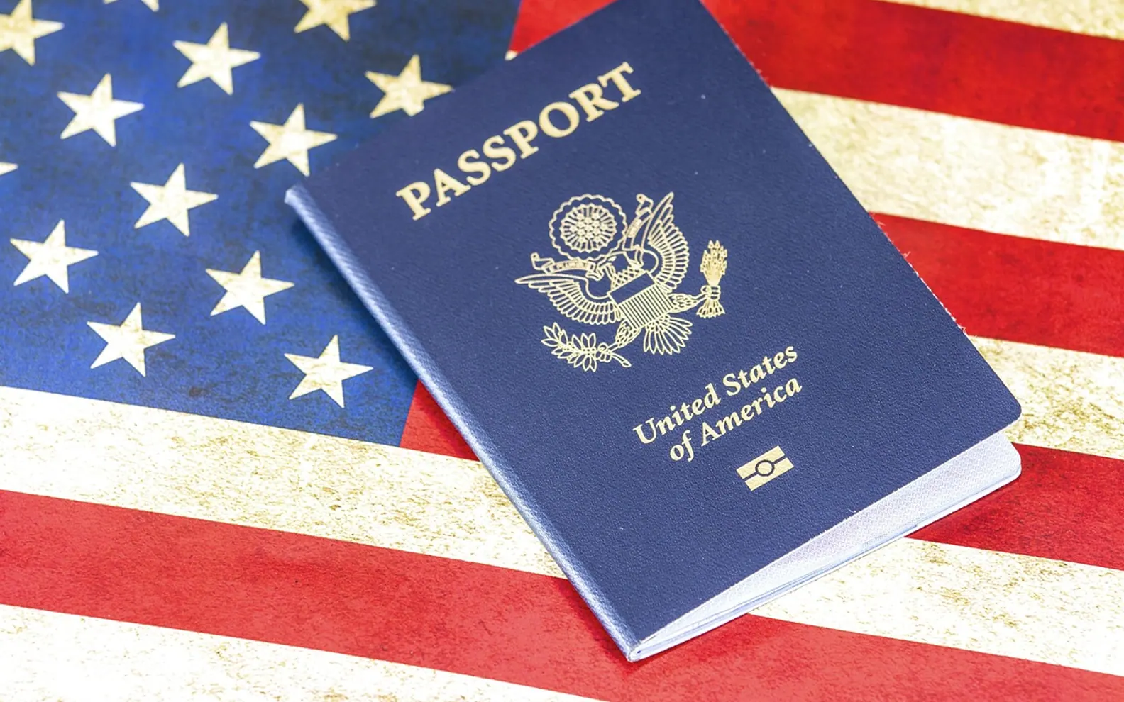 Passport, flag and travel